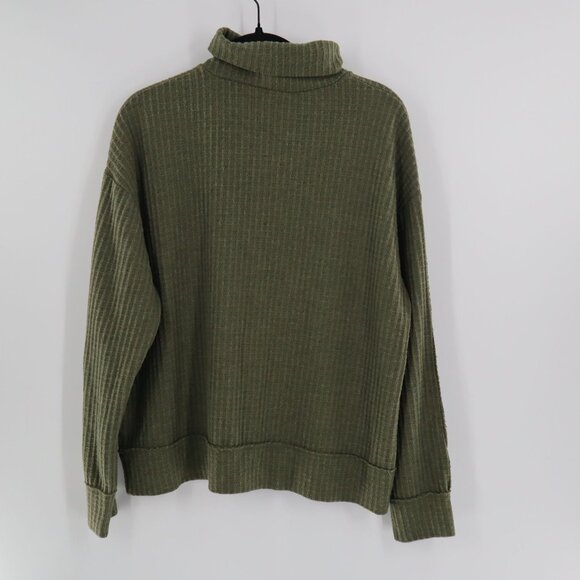 COPY - H By Bordeaux Waffle Knit Sweater Women SM Green Oversized Boxy Lagenloo… - Picture 5 of 8